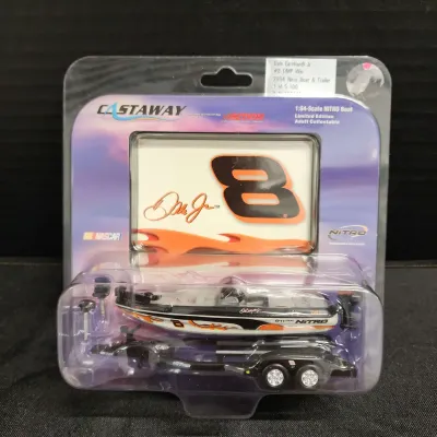 Vtg Dale Earnhardt Jr #8 Castaway Diecast NITRO Boat & Trailer, Limited Edition 