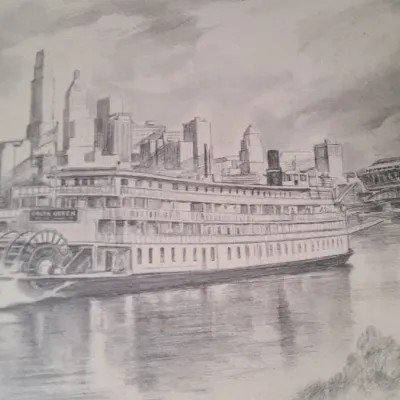 "Queen City" Print 205/1500 Signed by Floyd Berg