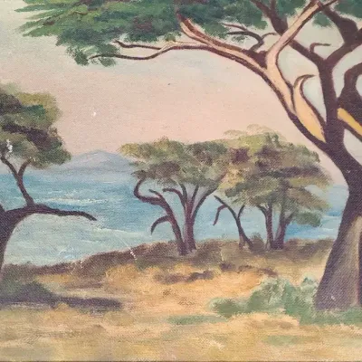 Signed J. Lucia "Coastal Trees" Framed Artwork