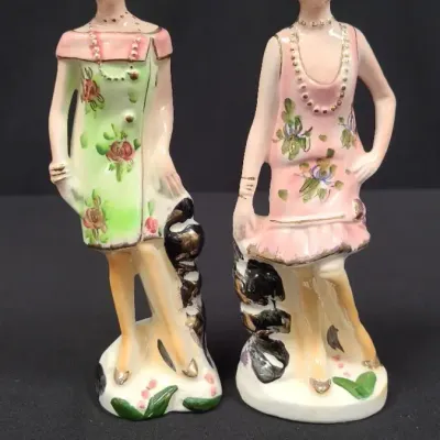 Kreiss & Company "Flapper Girl" Ceramic Figurines