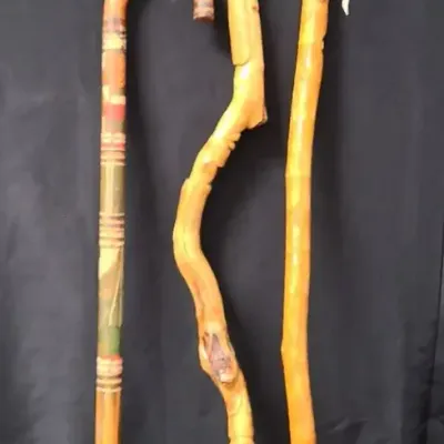 Trio Of Wooden Walking Sticks 