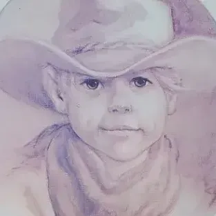Signed Vel Miller "Young Cowboy" Matted/Framed Lithograph