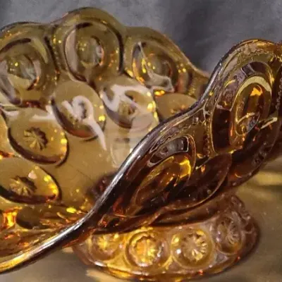 Amber Colored Moon And Stars Banana Boat Bowl 