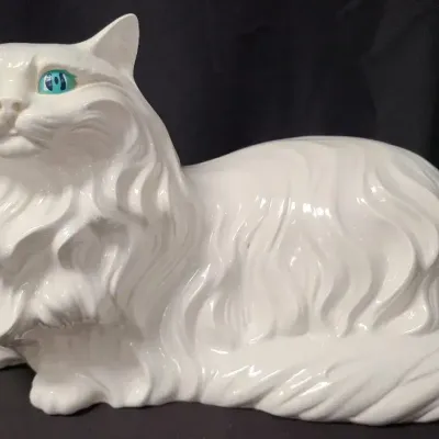 Ceramic Cat Tabletop Treat - Sculptural Statuary 