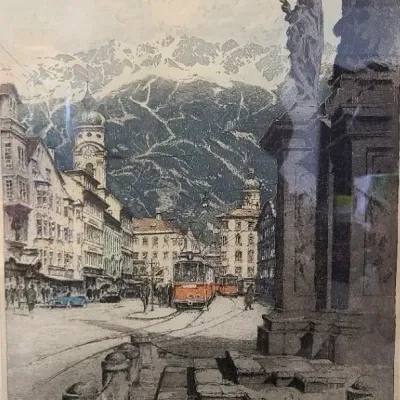 Josef Eidenberger Etching - Signed Print, Innsbruck Maria Theresa