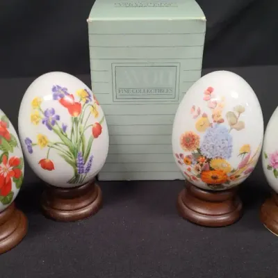 Avon Four Seasons Porcelain Eggs Collection