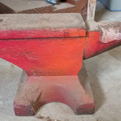 Vintage Small Red Cast Iron Anvil (Benchtop / Hobbyist Size)