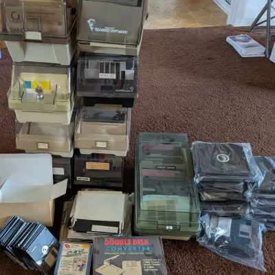 Vintage Computer Media & Diskette Storage Lot Floppy Discs