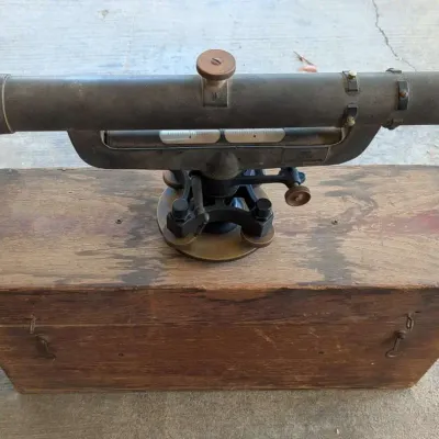 Vintage Keuffel & Esser (K&E) P5103 Surveyor Dumpy Level with Fitted Wooden Case