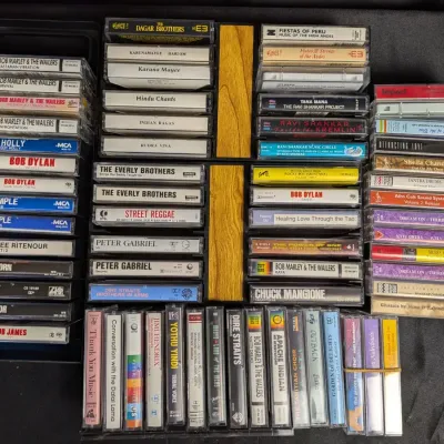 Rare 1980s Reggae, Classic Rock & Global World Music Cassette Lot – Bob Marley, Dylan, Ravi Shankar 