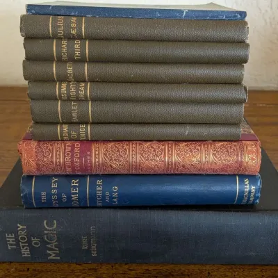 Lot of 10 Vintage Books & Shakespeare Classics – History of Magic, Odyssey, Tom Brown at Oxford