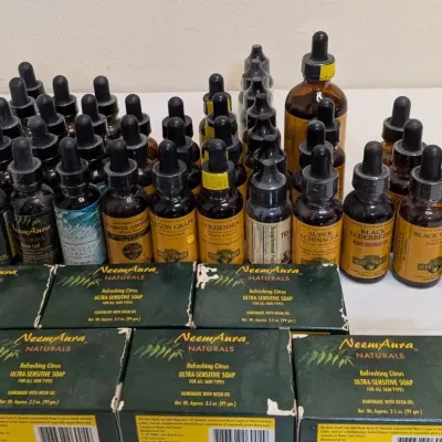 Herbal Supplement Lot Herb Pharm Liquid Extracts Neem Aura Natural Soap