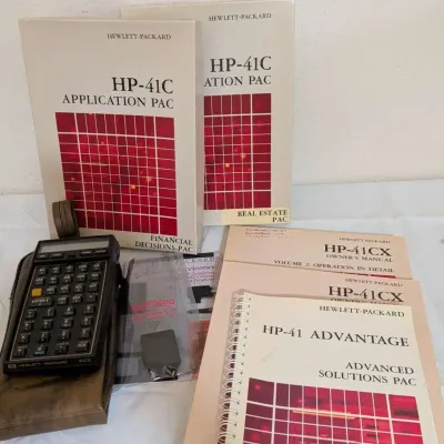 Vintage HP-41CX Programmable Calculator Complete Set Manuals Application Pacs - UNTESTED