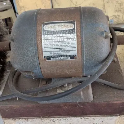 Vintage Craftsman 1/2 HP Bench Buffer / Wire Wheel Grinder on Metal Stand