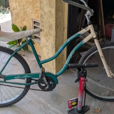 Vintage Sears Laguna "Scorpio" Cruiser Bicycle with Banana Seat & Bell Air Attack Floor Pump