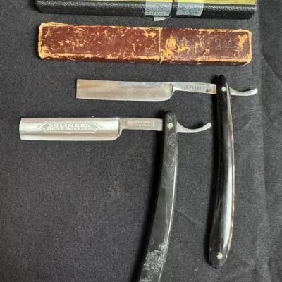 Vintage Straight Razors with Cases - Dovo Solingen & Wichita Hardware Co. "The Peerless" (2 Pieces)