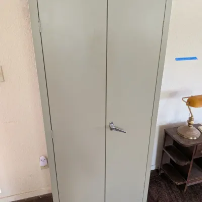 Edsal Gray Metal 2-Door Lockable Office Storage Cabinet – 4 Adjustable Shelves
