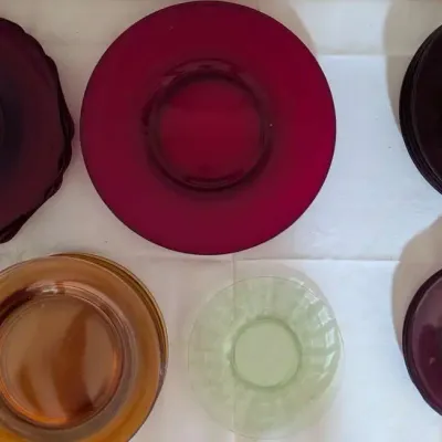 Vintage Depression Glass & Ruby Red Tableware Collection