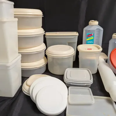 Plastic Storage Container Tin Lot Tupperware Style Containers Decorative Tins