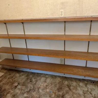 Wood Wall Shelving Set 4 Shelves Adjustable Track Bracket Hardware