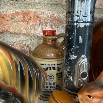 McCormick Platte Valley corn whiskey stoneware jug