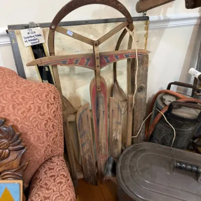 Antique wooden runner sled