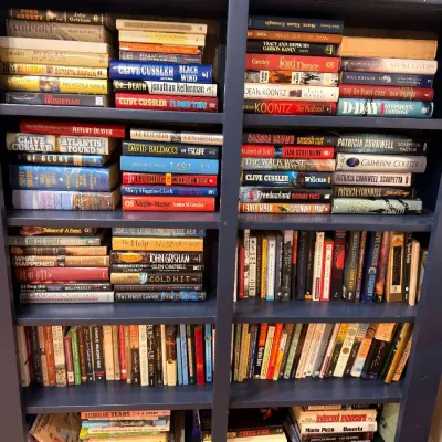 Bookcase of hardback fiction novels