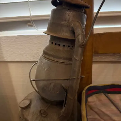 Antique tin kerosene barn lantern
