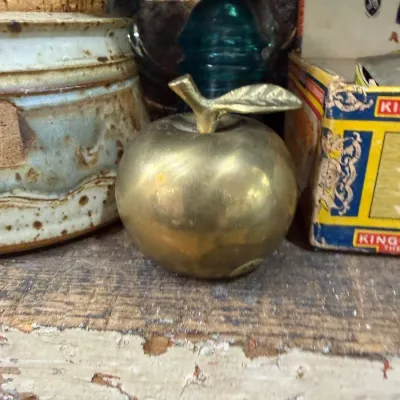 Solid brass apple paperweight