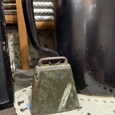 Antique brass cow bell