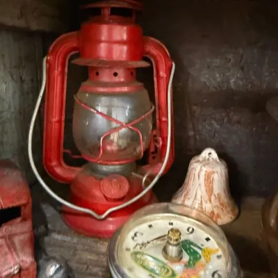 Red kerosene barn lantern