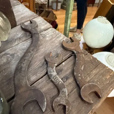 Antique forged iron wrenches