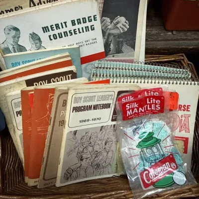 Boy Scout leader manuals and Coleman lantern mantles