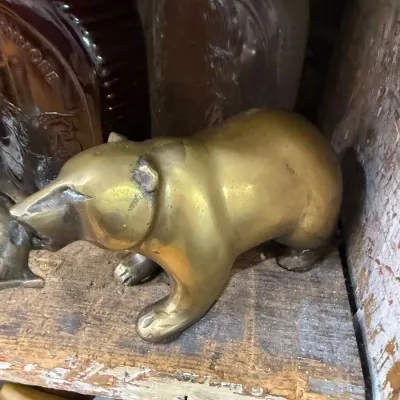 Solid brass bear figurine