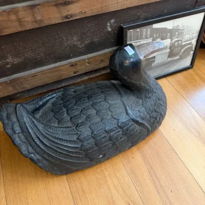 Carved wood duck decoy