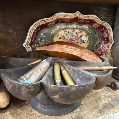 Cast iron mold with brass artillery shell casings