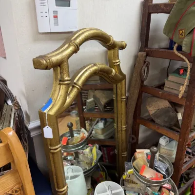 Gilt faux bamboo etagere shelf