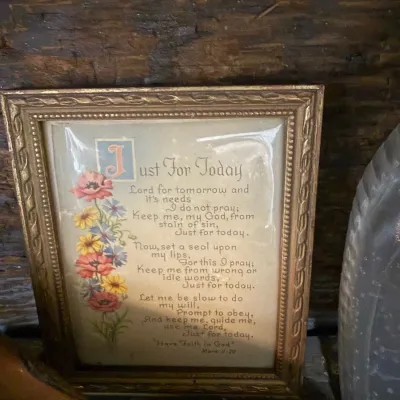 Framed Just For Today devotional print