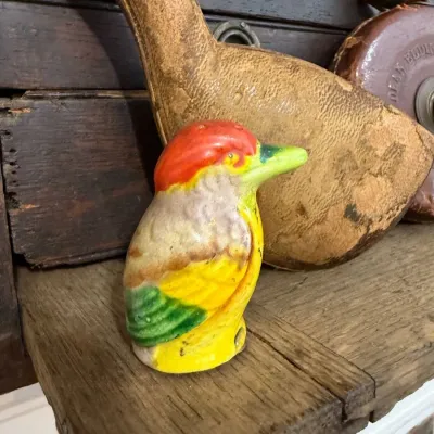 Vintage hand painted ceramic kingfisher figurine