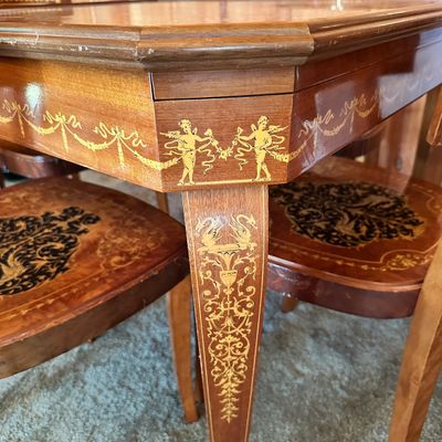 Ornate Wood Multi Game Table and Chairs (LR2-SA)
