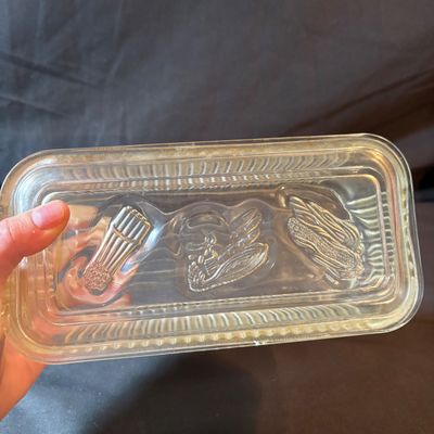 Vintage Refrigerator Storage Ft. Fire King Jadeite Philbe Loaf Pan (LR1-SF)