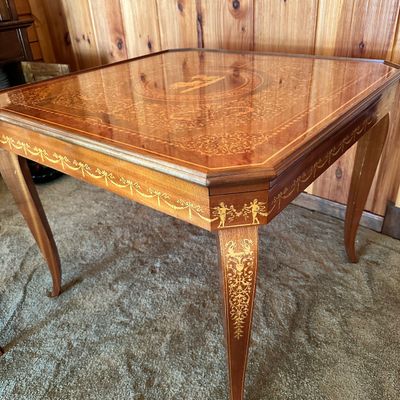 Ornate Wood Multi Game Table and Chairs (LR2-SA)