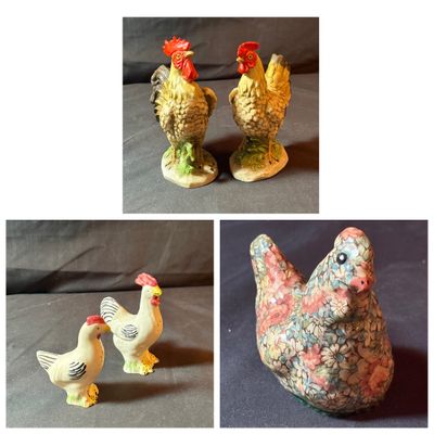Homco, Carolina Pottery Rooster Figurines & More (LR1-SF)