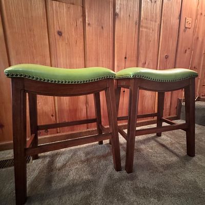 Two Backless Counter Stools by Improvements (LR1-SA)