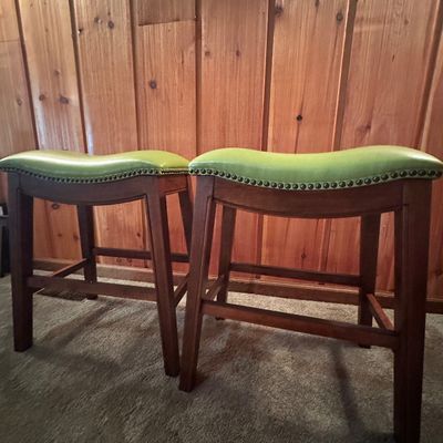 Two Backless Counter Stools by Improvements (LR1-SA)