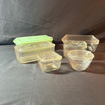Vintage Refrigerator Storage Ft. Fire King Jadeite Philbe Loaf Pan (LR1-SF)