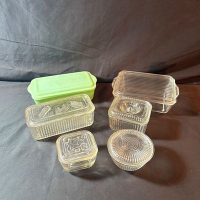 Vintage Refrigerator Storage Ft. Fire King Jadeite Philbe Loaf Pan (LR1-SF)