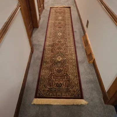 Pair of Hallway Runners in Burgundy 10' x 2' (BR-1)