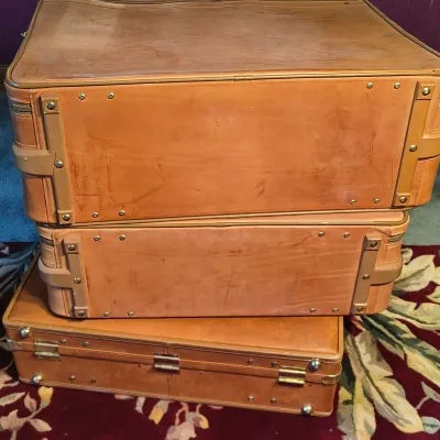 Set of Three Hartmann Leather Suitcases (P-ES)
