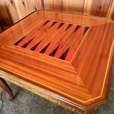 Ornate Wood Multi Game Table and Chairs (LR2-SA)